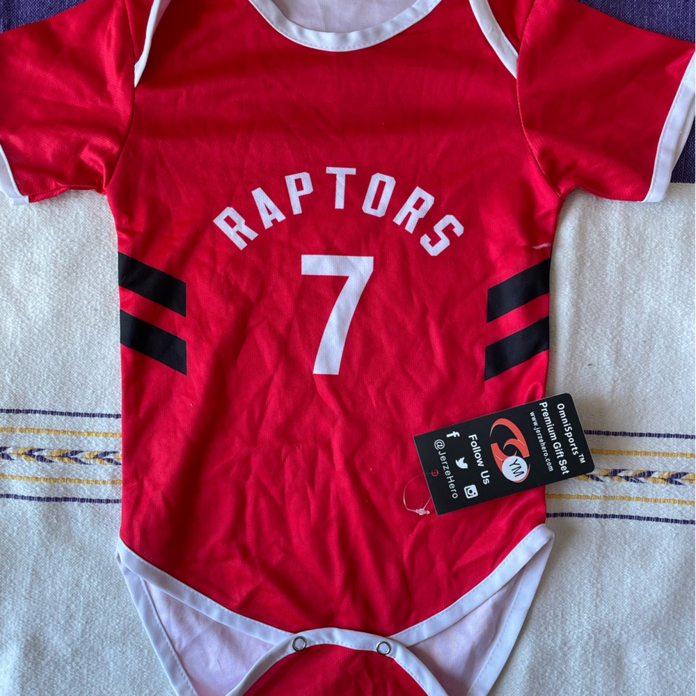 JerZee Hero Raptors “jersey” onesie for toddler